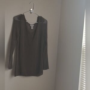 Soft Surroundings Blouse Women M Brown Layering Resort Academia Office Versatile